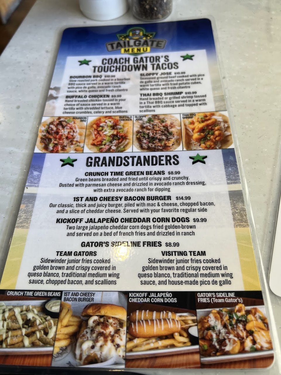 Menu page featuring wings and shareable plates.